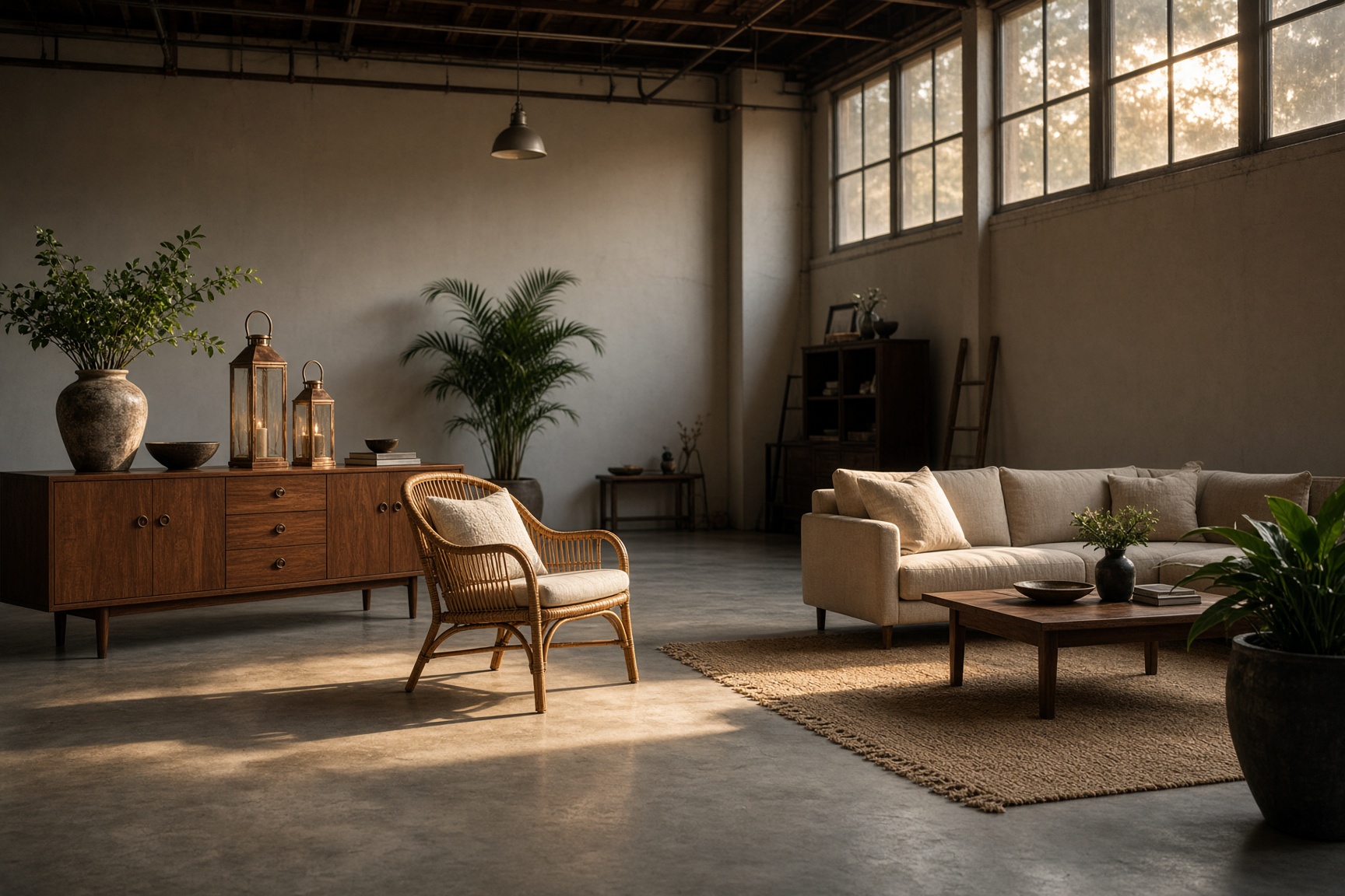 A warm Flip'n Besties vignette of restored furniture, ready for its next home